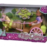 Panenka Evi Love v kočáře s koníkem