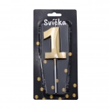 Párty svíčka číslo 1 zlatá