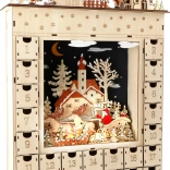 Small Foot dřevěný adventní kalendář Zimní sen s LED osvětlením