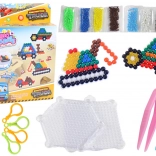 Sada vodních korálků DIY – kouzelné korálky, 8 barev, stavební vozidla