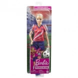 Barbie fotbalistka v červeném dresu
