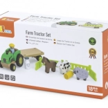 Dřevěný traktor s farmářskými zvířaty Viga Toys