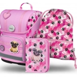 Set školních potřeb BAGGL Tlapky: aktovka, penál a sáček