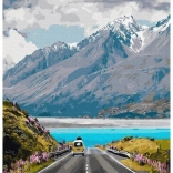 Malování podle čísel Cesta v Horách 40x50 Plátno + Barvy + Štětce