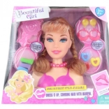 Česací hlava s doplňky pro účesy