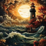 Puzzle ART PUZZLE Maják v bouři 1500 dílků