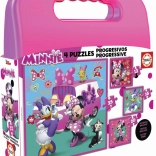 EDUCA puzzle v kufříku Minnie a Daisy 4v1 pro děti