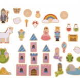 Bigjigs Toys pohádkové dřevěné magnetky – sada 35 ks