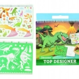 Blok se šablonami a samolepkami dinosauři 26 × 29 cm