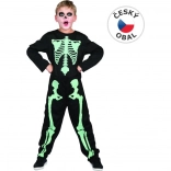 Svítící kostým kostry pro karneval 120-130 cm