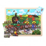 Bigjigs Toys dřevěné puzzle vlak 24 dílků