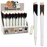 Gelové pero s kočkou a motýlkem, modrý inkoust