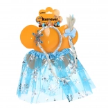 Set karneval - princezna modrá sukýnka s čelenkou