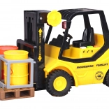 Žluto-černý vysokozdvižný vozík s efekty