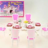 Glorie jídelní stůl s doplňky pro panenky