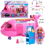 Růžový duhový letoun BARBIE Extra Fly Minis s pilotkou