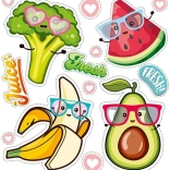 Veselé ovoce nažehlovací nálepky