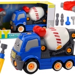 Dětská šroubovací míchačka betonu s vrtačkou – modrá