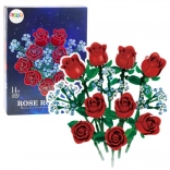 Konstrukční stavebnice kytice červených růží, 649 dílků