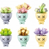 Sluban Flowers sukulenty v květináčích – stavebnice, sada 6 ks (520 dílků)