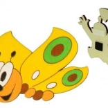 Dřevěná magnetka motýl žlutý Dodo