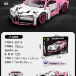 Stavebnice růžového sportovního auta, 1132 dílků