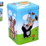 Pokladnička KRTEK plechová se zámkem 11 × 15 cm