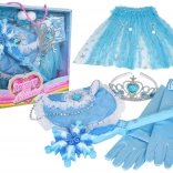 Set malá princezna – světle modré šaty a doplňky