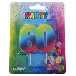 Narozeninová svíčka číslo 60 duhová