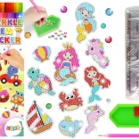 Samolepky s Diamantovou Výšivkou Mořský Svět Zvířata Mozaika