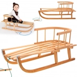 Dřevěné sáně s opěrkou a tahem