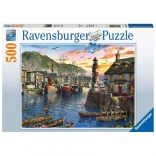 Ravensburger puzzle východ slunce v přístavu – 500 dílků
