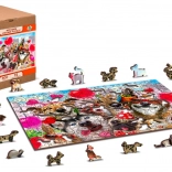 Dřevěné puzzle Čas na párty 2v1