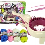 kreativní sada na pletení a zaplétání s pletacím strojem a 5 barvami přízí