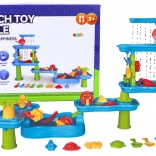 Velký interaktivní vodní stolek na písek s formičkami a mlýnky