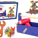 Konstrukční stavebnice v kufříku s aku šroubovákem pro malé kutily