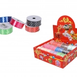 Saténová stuha s puntíky 2,5 cm x 2,7 m