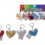 Klíčenka ve tvaru srdce s barevnými kamínky
