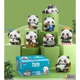 Mega sada stavebnic panda – 9 figurek