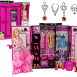 Panenka s šatní skříní a doplňky