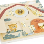 Dřevěná motorická deska se zámky Safari small foot