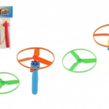 Vystřelovací vrtulky se startérem, plast, průměr 9 cm, 2 barvy
