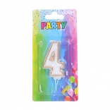 Párty svíčka č. 4 zlatá