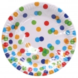 Papírové párty tácky s tečkovaným vzorem 23 cm - 6 kusů
