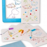 Neonová LED kreslicí tabule pro děti se šablonami a fixy