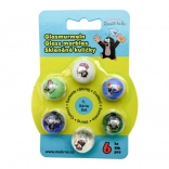 Sada skleněných kuliček krtek mix 6 ks