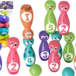 Sada na kuželky s veselými obličeji