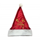 Vánoční čepice se zlatým potiskem