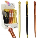 Automatické kovové pero Koruna modrý inkoust 1,0 mm