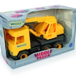 Plastový jeřáb Middle Truck 40 cm, žlutý – WADER